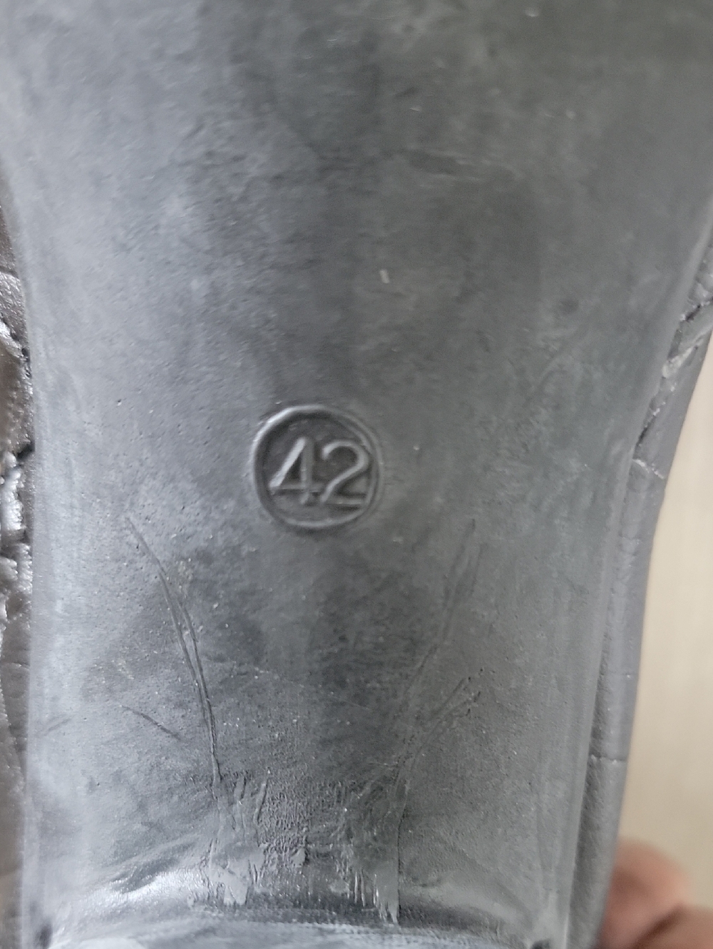 Black Croc-Embossed Mid-Calf Women's Boots - Picture 5 of 5